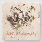 Vintag Lily Floral Retro Glam Steinuntersetzer (Vorderseite)