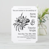 Vintag Lily Floral Wedding Einladung (Stehend Vorderseite)