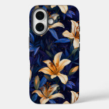 Vintag Lily Foral Tough Phone Case, iPhone 16