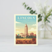Vintag Lincoln Nebraska Postkarte (Stehend Vorderseite)