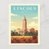 Vintag Lincoln Nebraska Postkarte (Vorderseite)