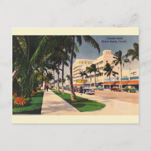 Vintag Lincoln Road Miami Beach Florida Postcard Postkarte