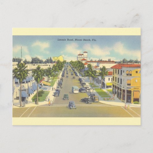 Vintag Lincoln Road Miami Beach Postcard Postkarte (Vorderseite)