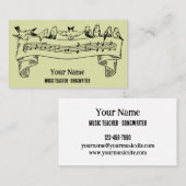 Vintag Line Art Birds Musiknoten kundenspezifisch Visitenkarte (Vorne/Hinten)