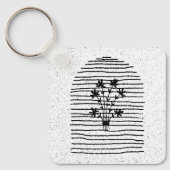 VINTAG LINE ART BLUME SCHLÜSSELANHÄNGER (Vorderseite)