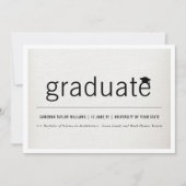 Vintag-Linen-Graduate-Foto-Graduierungsparty Einladung (Vorderseite)
