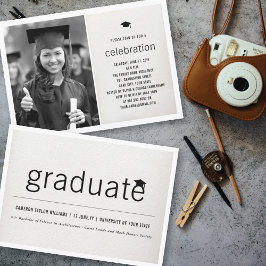 Vintag-Linen-Graduate-Foto-Graduierungsparty Einladung