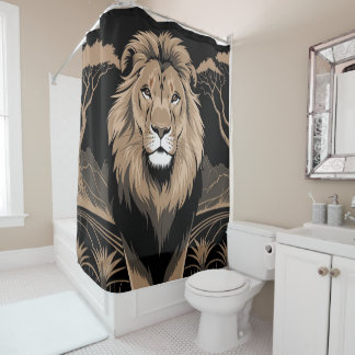 Vintag Lion Portrait Duschvorhang