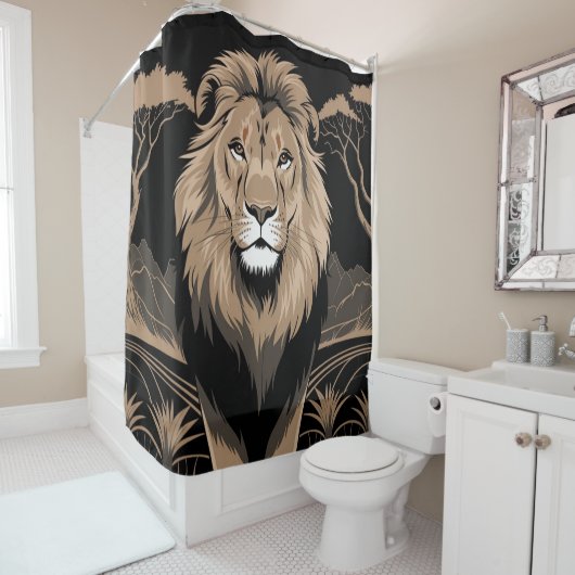 Vintag Lion Portrait Duschvorhang (Beispiel)
