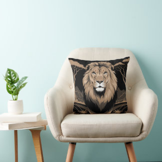 Vintag Lion Portrait Kissen