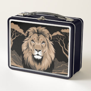 Vintag Lion Portrait Metall Brotdose