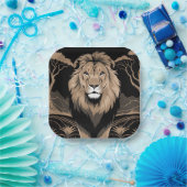 Vintag Lion Portrait Pappteller (Party)