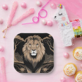 Vintag Lion Portrait Pappteller (Party)