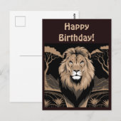 Vintag Lion Portrait Postkarte (Vorne/Hinten)