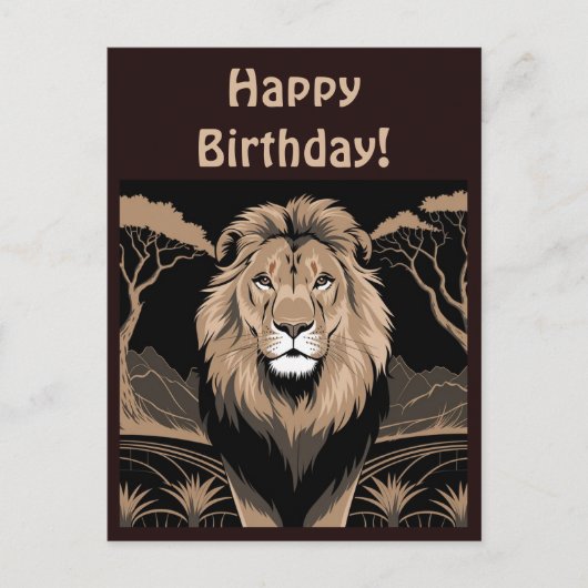 Vintag Lion Portrait Postkarte (Vorderseite)