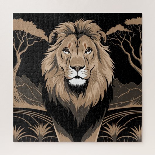 Vintag Lion Portrait Puzzle (Vertikal)