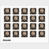 Vintag Lion Portrait Quadratischer Aufkleber (Blatt)