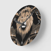 Vintag Lion Portrait Runde Wanduhr (Winkel)