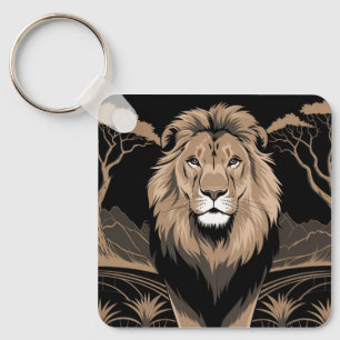 Vintag Lion Portrait Schlüsselanhänger