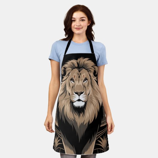 Vintag Lion Portrait Schürze (Getragen)