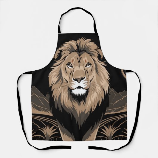 Vintag Lion Portrait Schürze (Vorderseite)