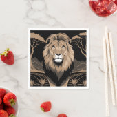 Vintag Lion Portrait Serviette (Beispiel)