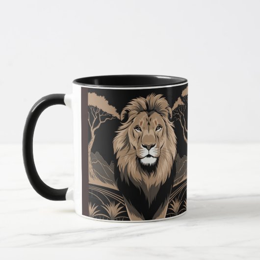 Vintag Lion Portrait Tasse (Links)