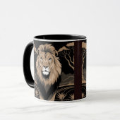 Vintag Lion Portrait Tasse (Vorderseite Links)
