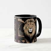 Vintag Lion Portrait Tasse (VorderseiteRechts)