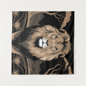 Vintag Lion Portrait Wandteppich (Vorderseite (Horizontal))