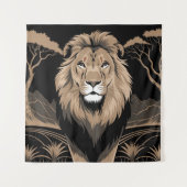 Vintag Lion Portrait Wandteppich (Vorderseite)