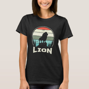Vintag Lion Wildlife Animal King Sunset Jungle Re T-Shirt