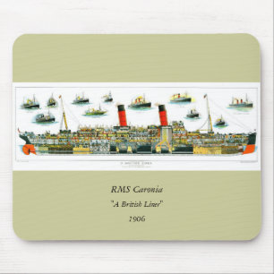 Vintag Lithograph British Ocean Liner RMS Caronia Mousepad