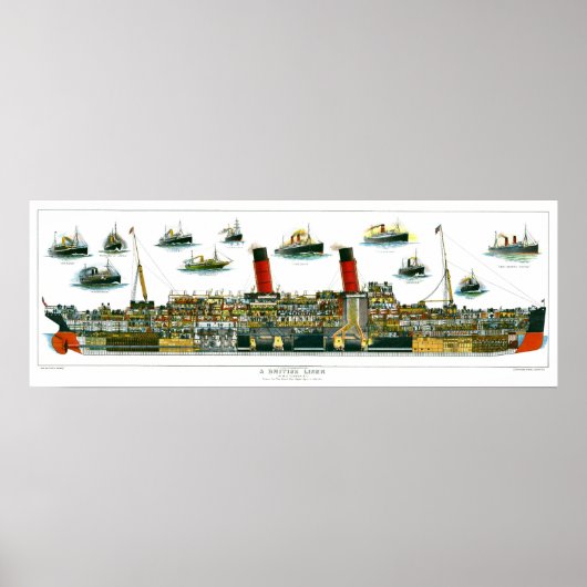 Vintag Lithograph British Ocean Liner RMS Caronia Poster (Vorne)