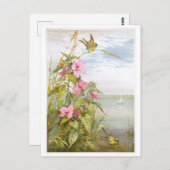 Vintag Lithograph Marsh Mallow with Bird Postkarte (Vorne/Hinten)