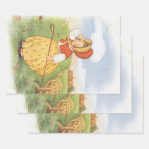 Vintag Little Bo Peep Mutter Gänse Kinderzimmer Rh Geschenkpapier Set