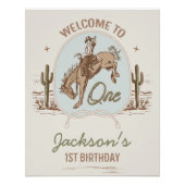 Vintag Little Buckaroo 1. Geburtstag Begrüßungszei Poster (Vorderseite)