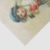 Vintag Little Girl Chubby Cheeks Hat Dolls Seidenpapier (Ausschnitt)