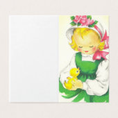 Vintag Little Girl Retro Niedlich (Außenseite Aufgefaltet)