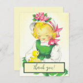 Vintag Little Girl Retro Niedlich Feiertagskarte (Vorne/Hinten)