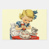 Vintag Little Girl Retro Niedlich Geschenkpapier Set (Vorderseite 3)