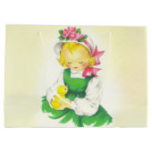 Vintag Little Girl Retro Niedlich Große Geschenktüte (Rückseite)