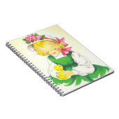 Vintag Little Girl Retro Niedlich Notizblock (Rechte Seite)