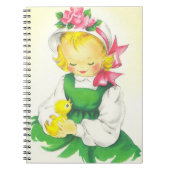 Vintag Little Girl Retro Niedlich Notizblock (Vorderseite)