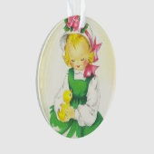 Vintag Little Girl Retro Niedlich Ornament (Vorderseite)