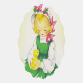 Vintag Little Girl Retro Niedlich Ornament Karte (Rechts)