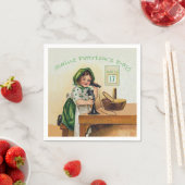 Vintag Little Girl St. Patrick's Day Serviette (Beispiel)