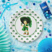 Vintag Little Irish Girl St. Patrick's Day Pappteller (Party)