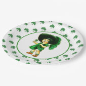 Vintag Little Irish Girl St. Patrick's Day Pappteller (Schrägansicht)