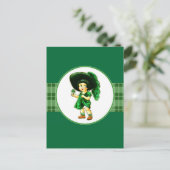 Vintag Little Irish Girl St. Patrick's Day Postkarte (Stehend Vorderseite)